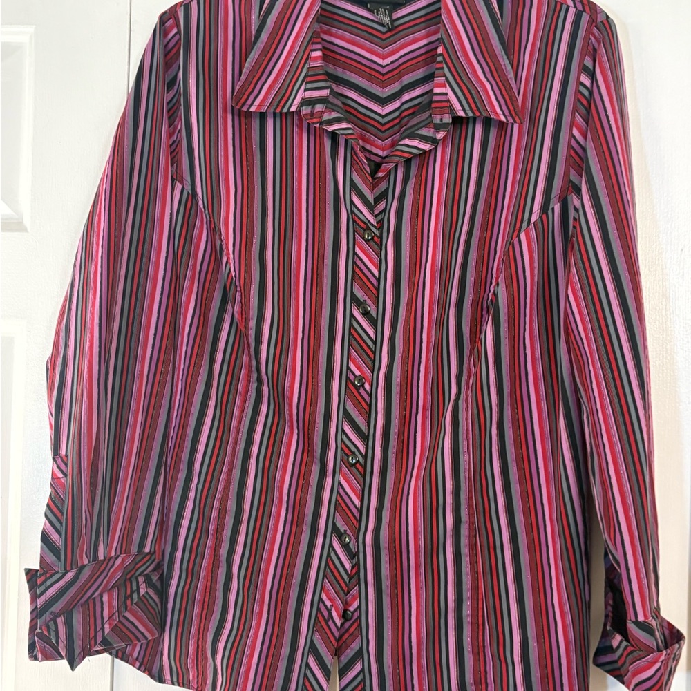 FINAL PRICE Lane Bryant Red and Purple Striped Top